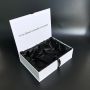 White custom makeup brush packaging gift box with satin insert 