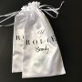 White smoth custom satin silk hair wig bundles bag with color logo
