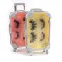 Custom pink new arrival suitcase Luggage shape packaging eyelash box