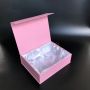 Custom light pink gift packaging box with satin lining