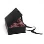 Custom black marble design packaging gift box with rope handle 