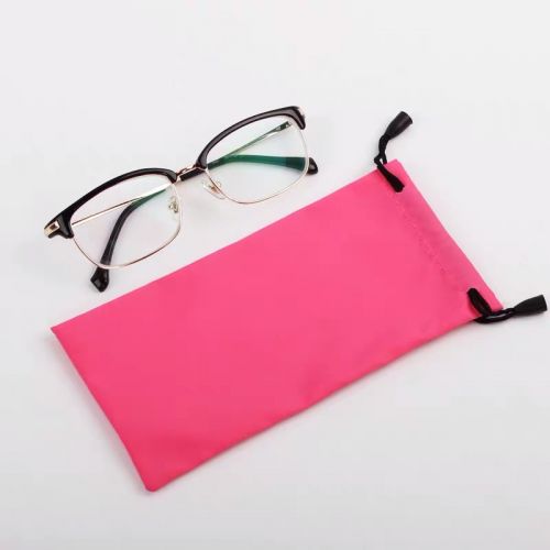 Customized logo pink sunglasses pouch bag with rope
