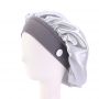 Custom Elastic sombrero edge Satin silk bonnets with button
