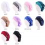 Custom Elastic sombrero edge Satin silk bonnets with button