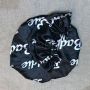 Personality Silk Satin Hair Bonnet With Colorful Logo