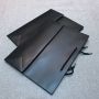 Custom Matt Black paper shopping boutique bags with ribbon tie 