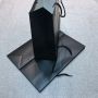 Custom Matt Black paper shopping boutique bags with ribbon tie 