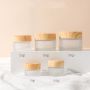 Custom Wood Bamboo cream container bottle with wood lid