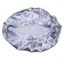 Custom pink 100% real silk bonnet with tie for hair 