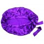 Custom Black pure silk bonnet with tie for lady