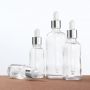 Custom Clear glass dropper bottle with black dropper