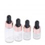 Custom Rose gold Frosted glass dropper bottle for Essence lotion