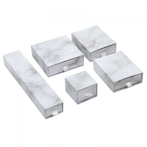 Custom Black white marble jewelry box packaging 