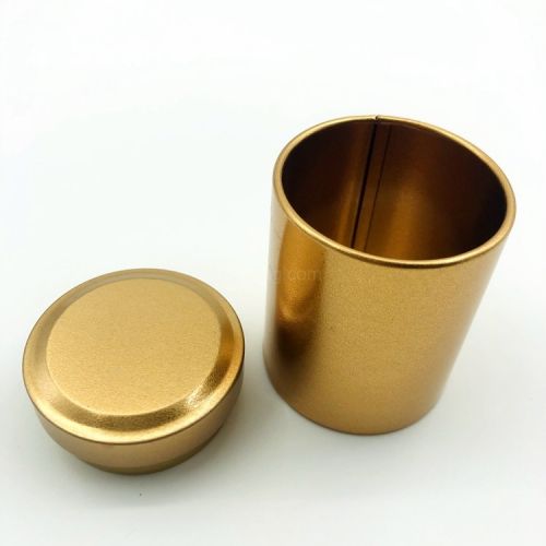 Gold round shape tin gift box packaging with printed logo