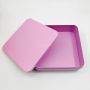 Luxury Pink Square tin gift box with round tin inside