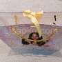 Custom red Marble Paper Shopping Bag with Ribbon 