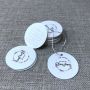 Custom round circle white hang tags with your logo