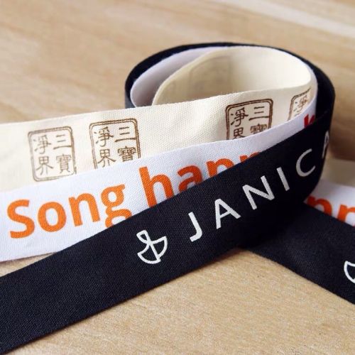 Custom printed fabric cotton ribbon tape with logo
