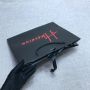 Custom Matt Black paper shopping boutique bags with ribbon tie 