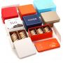 Custom logo tin metal squre blue cookie boxes with inserts