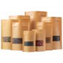 Custom kraft resealable ziplock stand up food bag for nut tea coffee snack 