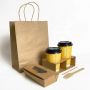 Custom logo kraft paper packaging food bags for coffee bread drink 