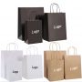 Custom logo kraft paper packaging food bags for coffee bread drink 