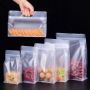 Custom logo frosted clear pvc food bag with hole handle