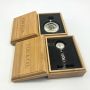Custom engraved logo wooden bamboo watch box with foam tray 