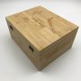 Custom large solid wooden storage box with hinged lid