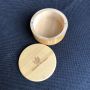 Custom small round bamboo box for jewelry makeup cosmetics