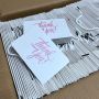 Custom white paper thank you gift card for clothing boutique