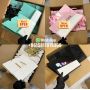 White custom clothing paper shopping packing bags with ribbon in middle 