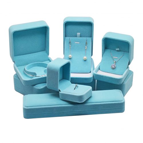 Custom tiffany wholesale velvet jewelry boxes with velvet holder