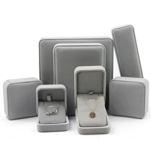 Custom large velvet jewelry gift box packaging for ring earrings necklace bracelet