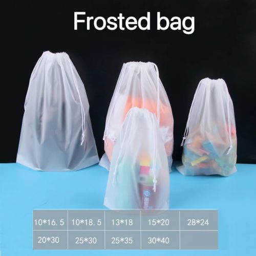 Custom large eco friendly drawstring bag Plastic Frosted Bags Packaging poly Bag for clothes