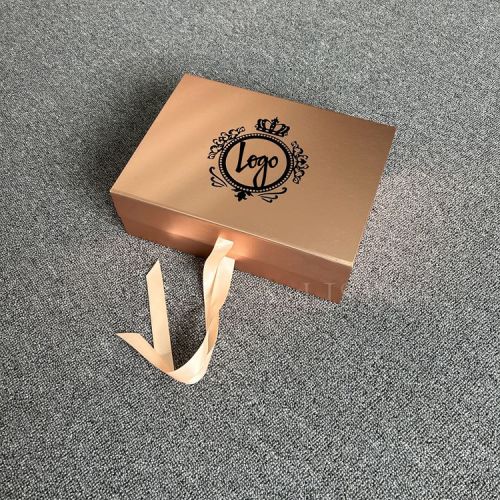 Custom rose gold Popular Virgin Human Hair Bundle Packaging Box Luxury Cardboard Paper Gift Box For Wig