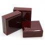 Custom black High End unique design square flip glossy wooden jewelry box ring packing box wedding ring box