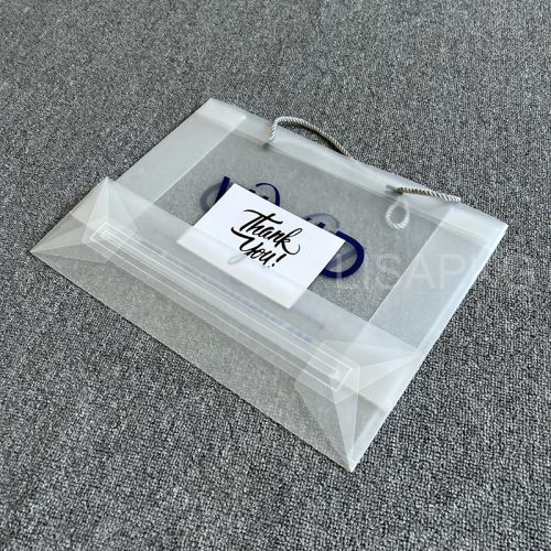 Wholesale Custom LOGO PP Clear Hdpe Tote Bag PVC Gift Packaging Transparent vinyl PVC Plastic Shopping Bag