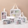 Personalized Custom Logo Clear Makeup Bag Female PVC Transparent PU Makeup Brush Beauty Skin Care Pouch Cosmetic Toiletry bag