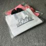 Custom pink white Plastic Shopping Bag with Logo Pink Carrier Package Recycled Retail Merchandise Plastic Bags