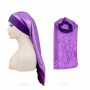 Long Satin Sleep Cap Loose Sleeping Cap Solid Color Sleep Bonnet