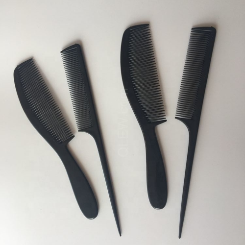cheap hair comb black plastic tail comb set